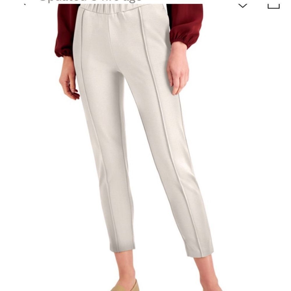 ALFANI TAPERED LEG COMFORT WAIST PANTS OAT MILK PS NWT IN‎ PACKAGING